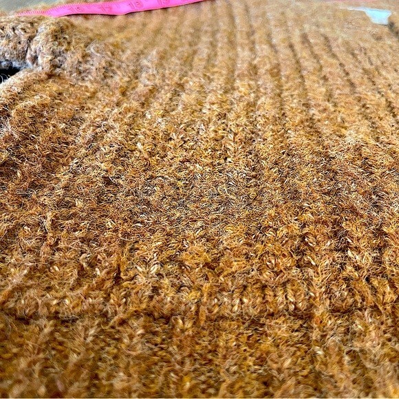 Zara 100% Polyester Brown Button Down Knitted Car… - image 6