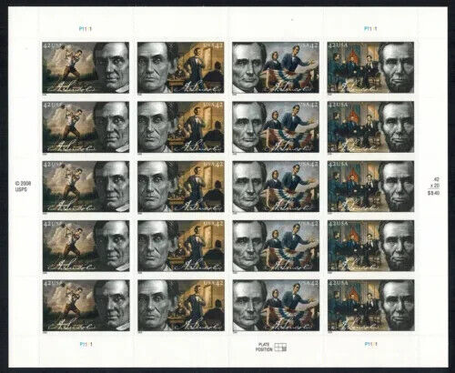 2009 Scott#4380-4383 (.42) - Abraham Lincoln sheet of 20 MNH - Picture 1 of 1