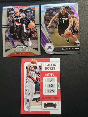 Damian Lillard LOT Prizm 112 Draft Picks 83 Season Ticket 29 Portland Blazers