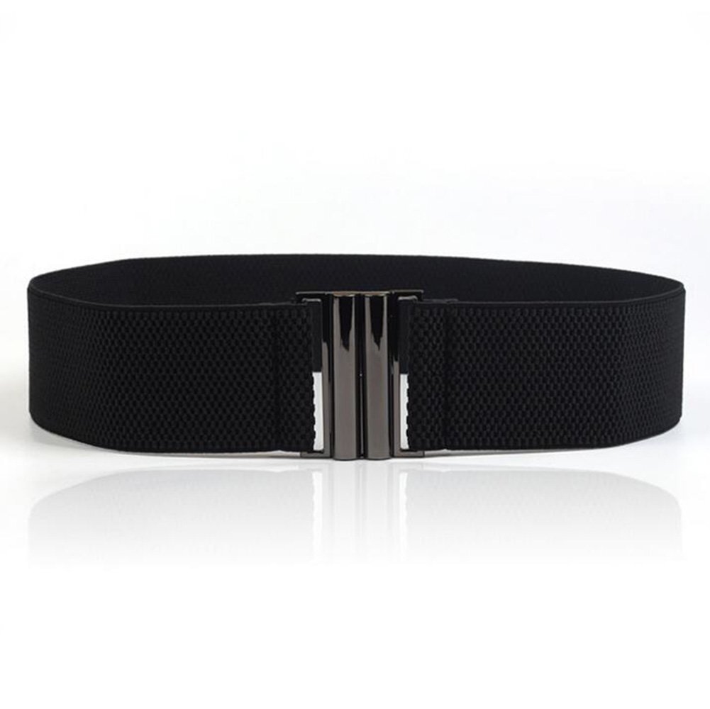 Womens Black Vintage Plus Elastic Stretchy Waist Cinch Trimmer Belt Size S