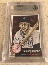 Mickey Mantle Original Art Sketch Card New York Yankees Beckett BAS True 1/1