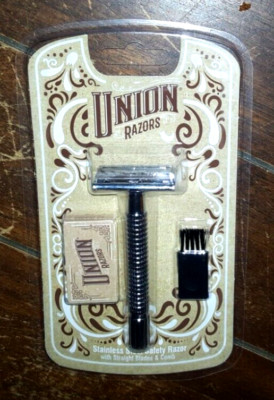 Union Razor All Brands Union Razors: Stainless Steel Safety Razor w/Straight Blades & Comb ...