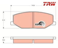 Brake pad set, disc brake Cotec TRW GDB383 for Suzuki