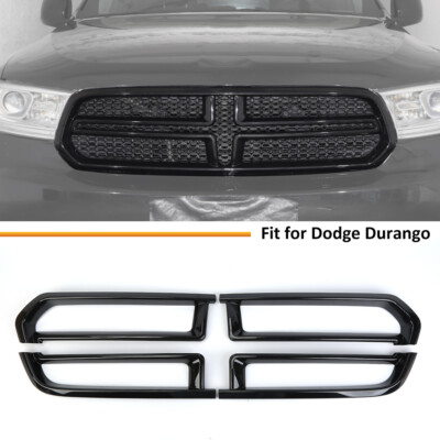 For Dodge Durango 11-20 Black Front Bumper Grille Accessories Decor Cover Trims