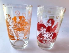 2 Vintage Juice Glasses  Cartoon Characters Swanky Swing & Libby