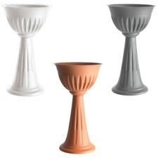 Colonna in Plastica Alba 20L Bama Vaso Lungo Esterno Giardino Fiori Vari Colori