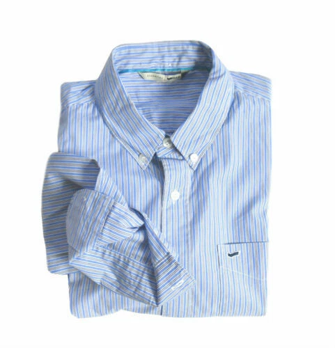 Gestreifte klassische Herrenhemden mit Button-Down Kragen Slim