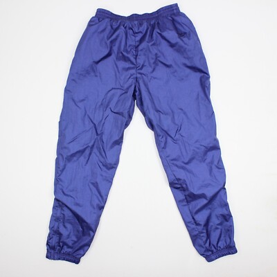 Vintage Reebok Pants Mens Large Blue Zipper Nylon Basketball Jogging Logo Adult
