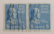 United States Postage Stamp ~ James Monroe ~ 5₵ Blue ~ Posted ~ c.1938 - 19