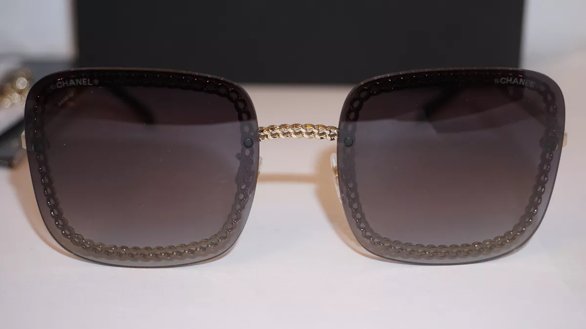 CHANEL Sunglasses New Gold Light Chain Grey Gradient CH4244 C395/S6 57 16  140