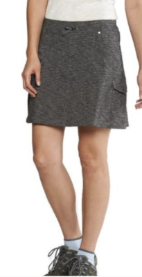 * KUHL Mova Skort skirt w/ shorts STRETCH knit Side Pocket Dark Grey CLean SZ XL