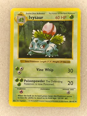 ポケモンカードゲーム PSA9 1999 Pokemon Ivysaur Shadowless Ivysaur 30/102 1999 Pokemon Card Base Set SHADOWLESS | eBay