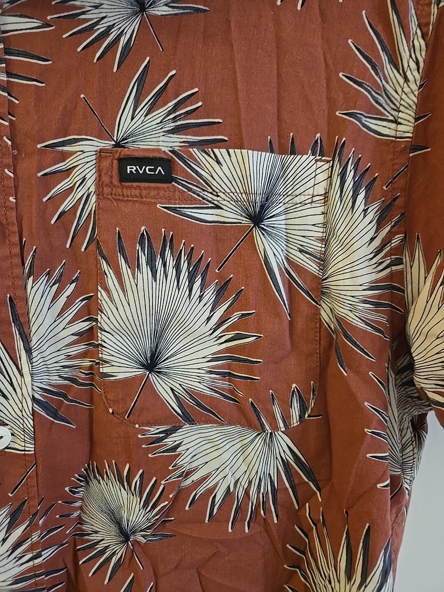 RVCA Dress Shirt Mens Medium Slim Fit Fern All Over Short Sleeve Button Up Top | eBay RVCA Dress Shirt Mens Medium Slim Fit Fern All Over Short Sleeve Button Up Top | eBay