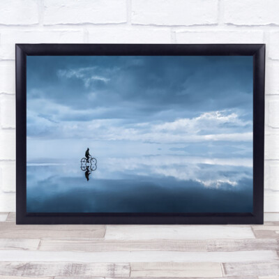 Walking in the sky Sky Reflection Bike Bicycle Cloud Wall Art Print