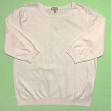 ELLE Women’s 3/4 Sleeve Top Size X-Large White NEW