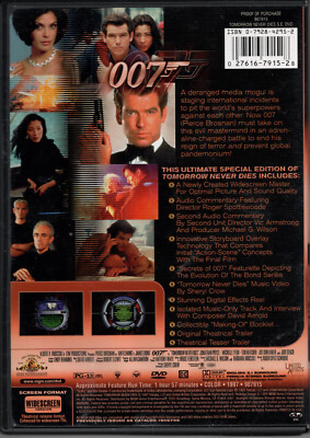 JAMES BOND TOMORROW NEVER DIES SPECIAL EDITION DVD PIERCE BROSNAN
