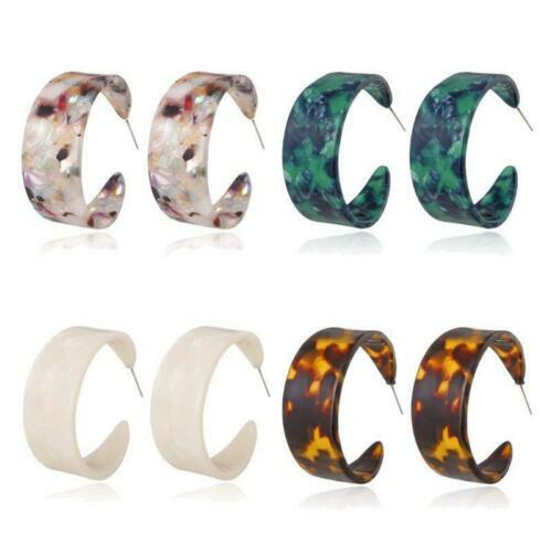 Yheakne Orecchini A Cerchio Quadrati In Resina Blu, Stile