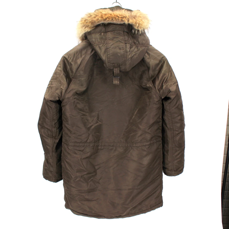 Abrigo Parka Spiewak N-3B Clima Extremo Frío Militar Borde de Piel Con Capucha Marrón 38 Foto 4 de 4