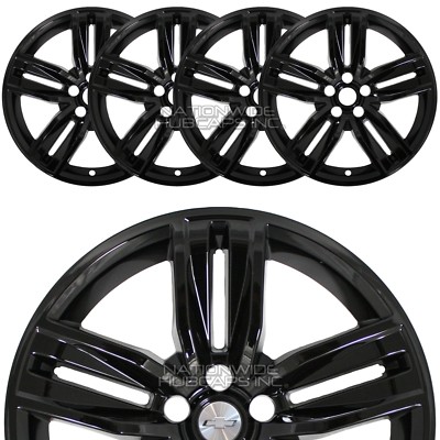 4 fits 2016-2018 Chevrolet Camaro 20'' Black Wheel Skins Hub Caps Full Rim Covers