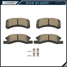 Front Ceramic Brake Pads w/ Hardware Set for Dodge Attitude Mitsubishi Mirage G4