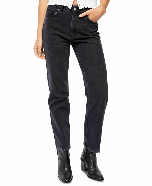 Straight Leg Ankle Jean Black Denim 