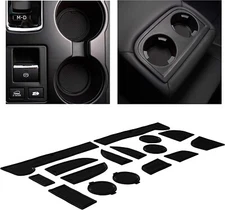 Black Console Cup Liner Pads Door Slot Rubber Mats  Fits 15-19 Outback Legacy