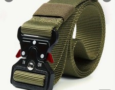 Green 125cm Quick Release Men Tactical Buckle Military Nylon Belt Training Strap