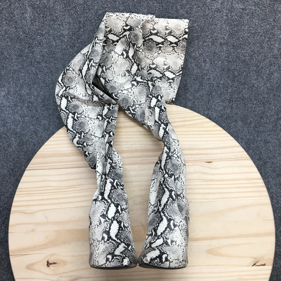 Steve Madden Botas Mujer 9 M Domain Sobre la Rodilla Stiletto Boot Blanco Negro Foto 4 de 4