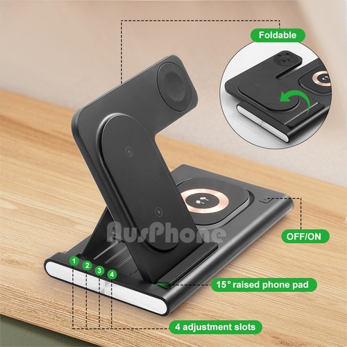 3in1 Wireless Charger 15W Fast Charging Station for Samsung Watch iPhone 16 S25+ - Picture 6 of 13