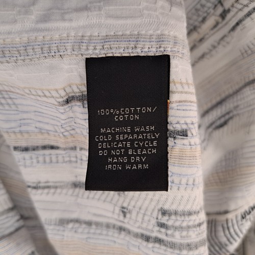 Jhane Barnes Shirt Abstract Black White Mens 2XL Button Up 100% Cotton Japan - Picture 14 of 14