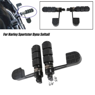 Stirrup Foot Pegs W/Heel Rest Fit For Harley Sportster Softail Dyna XL 883 1200