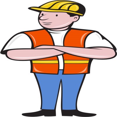 30 Custom Cartoon Construction Worker Personalized Address Labels