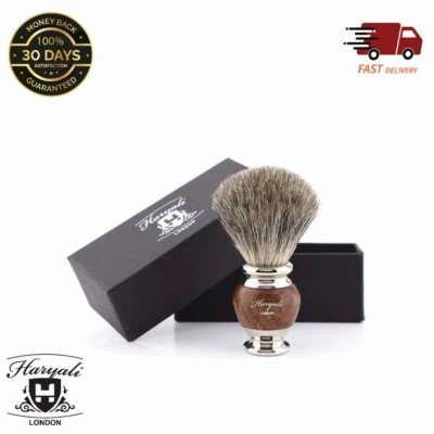 HARYALI LONDON Spazzola da barba alta qualità setole capelli super tasso legno metallo manico spazzole
