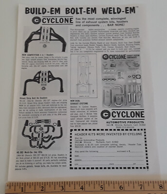 CYCLONE HEADERS EXHAUST ORIGINAL 1967 AD
