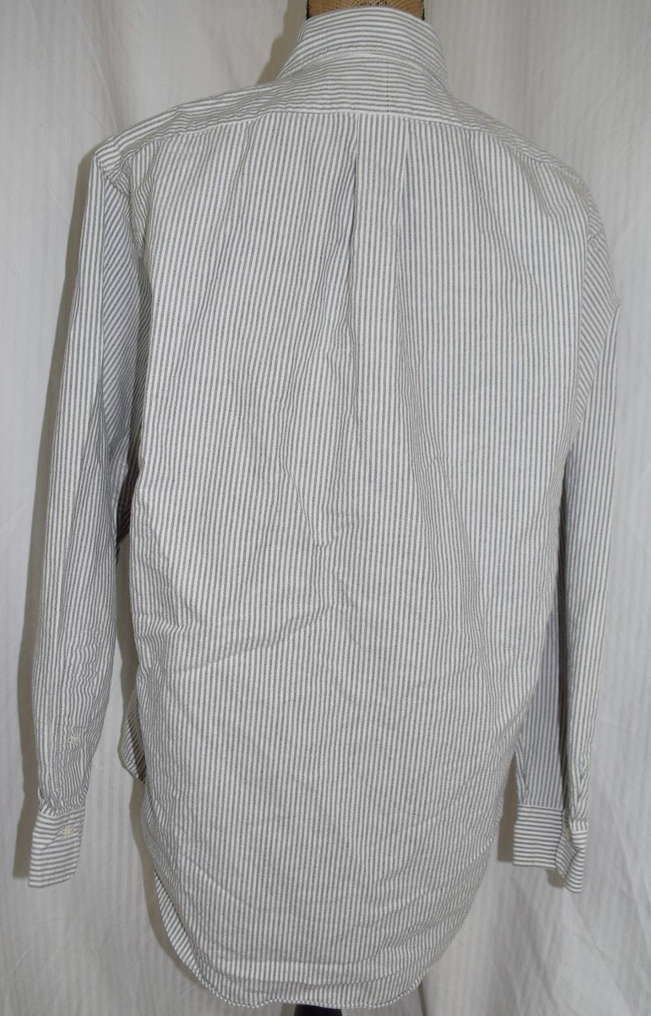Ralph Lauren Mens Large Shirt, Cotton Striped LS Button Down Front RN