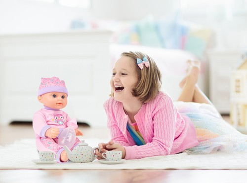 MalPlay Baby Puppe 12" trinkt, pinkelt, macht Geräusche Spielzeug Kinder Mä - Bild 9 von 12