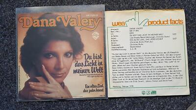 7'' Single Vinyl Dana Valery - Du bist das Licht in meiner Welt PROMO SHEET