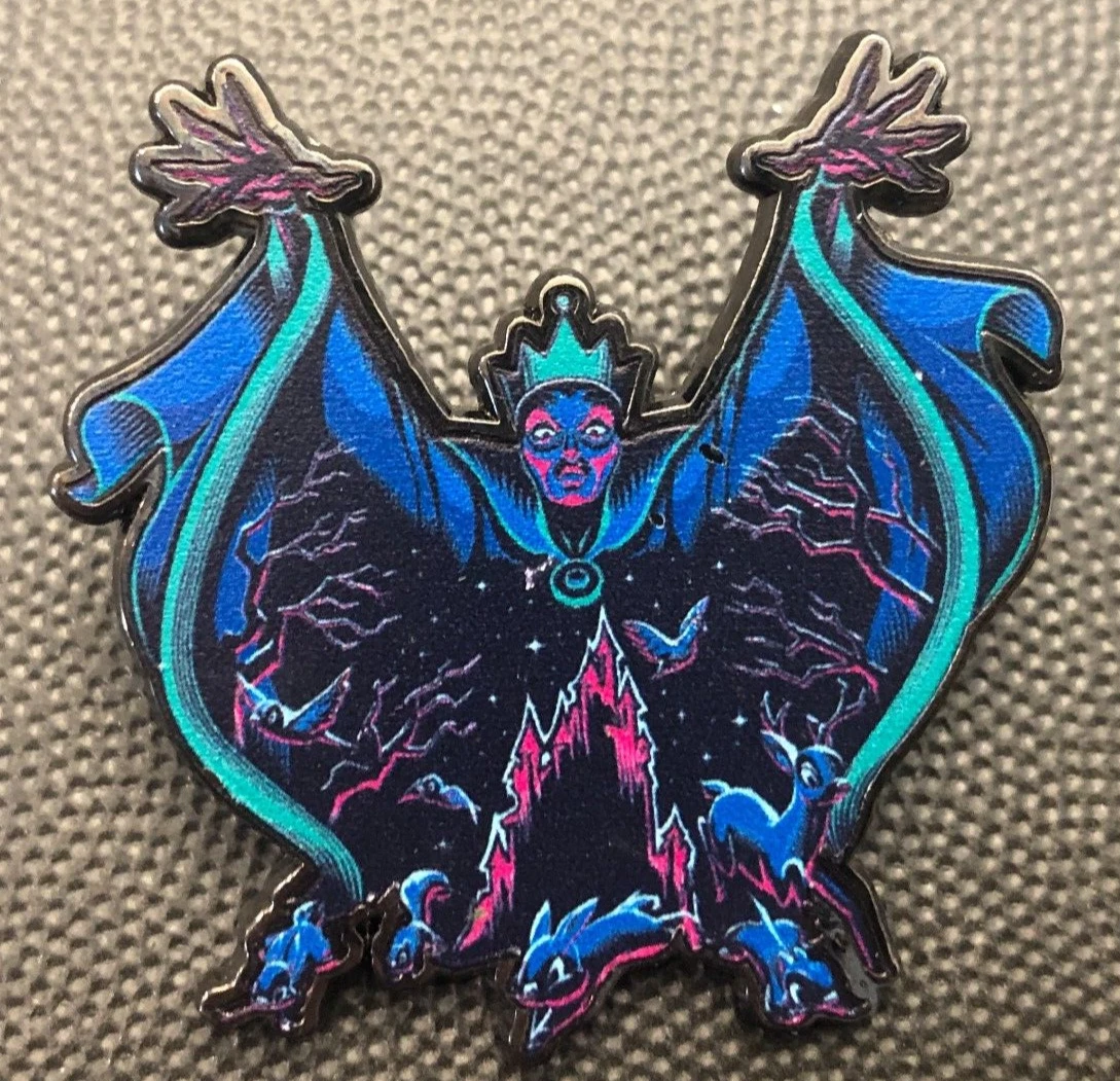 Disney pin 142543 Snow White Evil Queen villain Neon villains blue purple crown