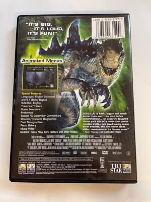 Godzilla DVD Size Does Matter 1998 Columbia TriStar Widescreen