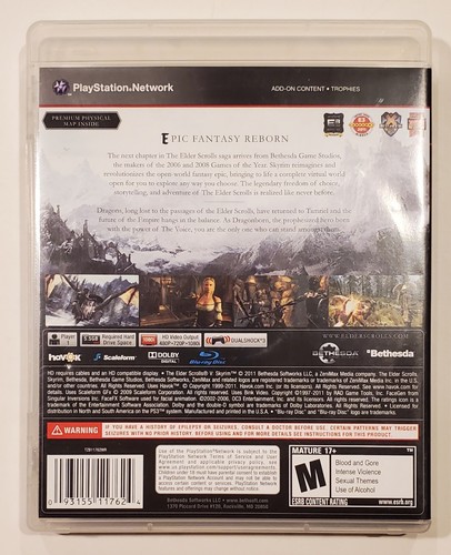 2011 The Elder Scrolls V Skyrim PS3 Video Game Sony PlayStation 3 Complete CIB - Picture 2 of 5