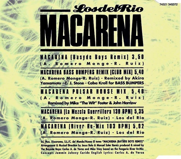 Los Del Rio – Macarena - RCA – 74321 345372 - CD Maxi 1996 - Bild 2 von 3