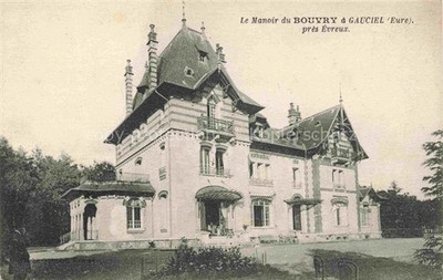 Gauciel EVREUX 27 Eure Manoir-du-Bouvry Villa Mansion Tower Trees Garden Lawn
