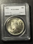 1922 Peace Silver Dollar S$1 PCGS MS64 - Free Shipping