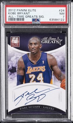 2012 PANINI ELITE ALL-TIME GREATS SIGNATURES #24 KOBE BRYANT #/99 PSA 7 AUTO