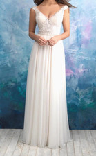 New Allure Bridal 9563L (Long) Ivory & Sand Wedding Gown Dress 10 Missing Button