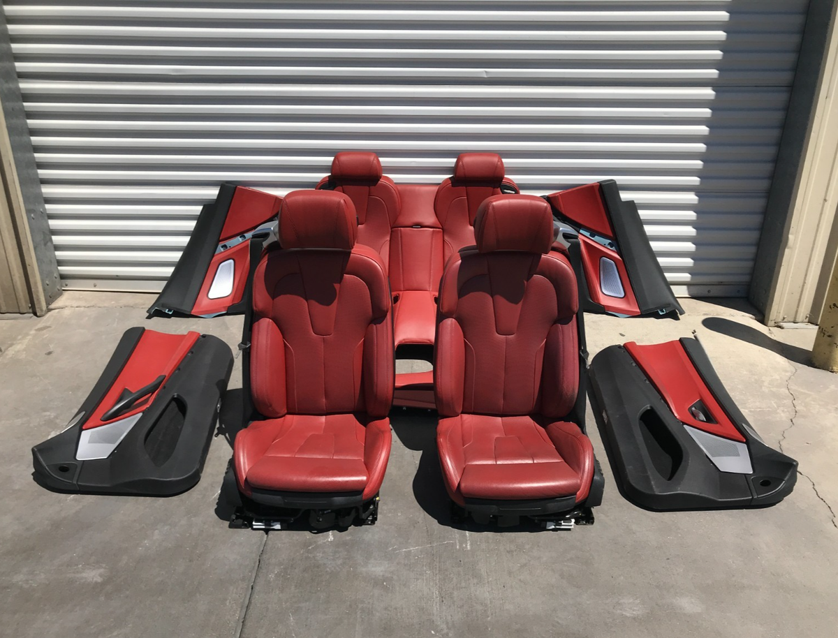 13-18 BMW F13 M6 SAKHIR ORANGE SEATS DOOR PANELS INTERIOR BANG