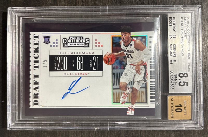 2019-20 Contenders Draft Picks Rui Hachimura On Card Auto #1/5 Gonzaga Lakers