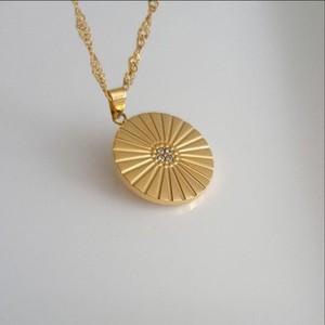 Authentic Sun Necklace CZ Celestial Astrology Pendant Necklace 18k Gold Plated