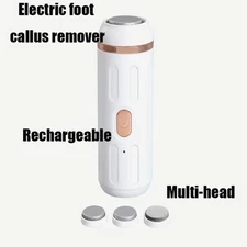 Portable Pedicure Tool Kit Rechargeable Electric Foot Callus Remover White