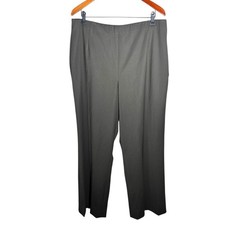 Lafayette 148 New York Brown Virgin Wool Blend Straight Leg Trousers Size 16